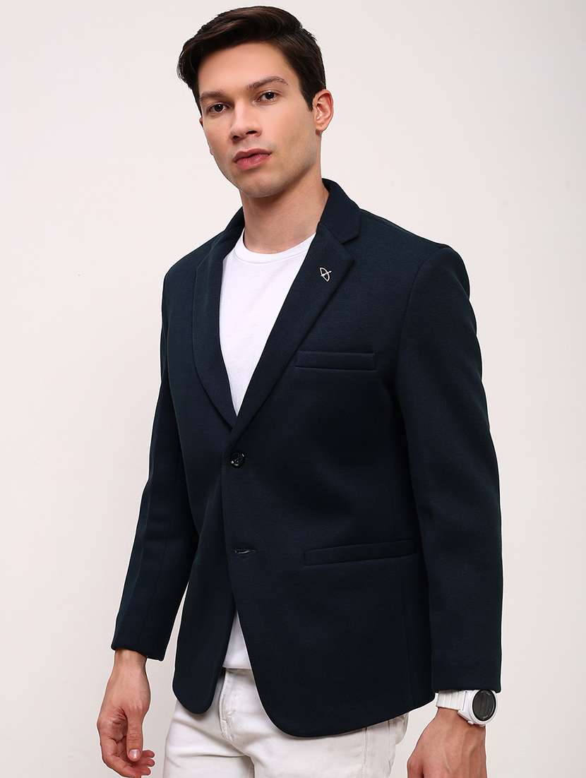 Men Solid Single Breasted Casual Blazer - 21696131 -  Standard Image - 2