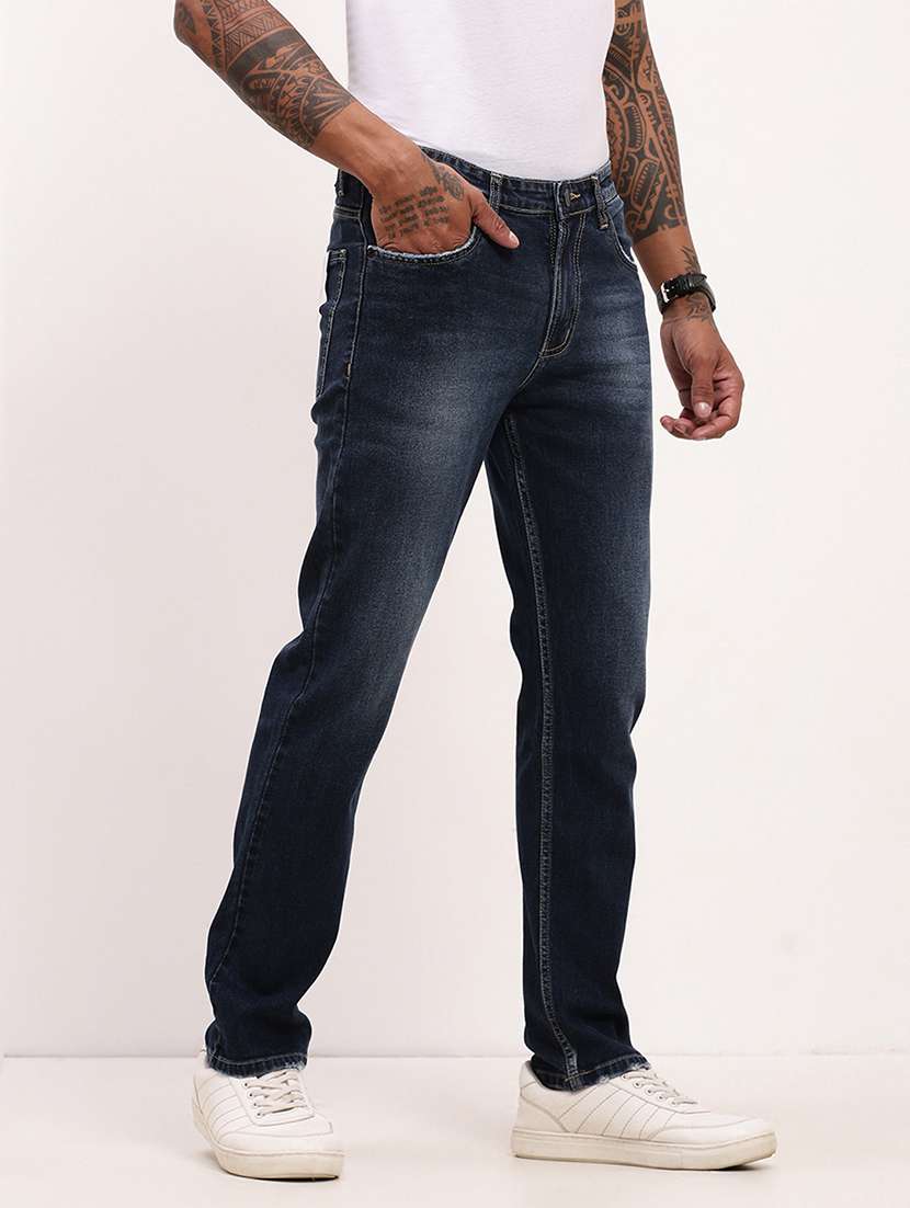 men navy blue low rise full length jean - 21696144 -  Standard Image - 2
