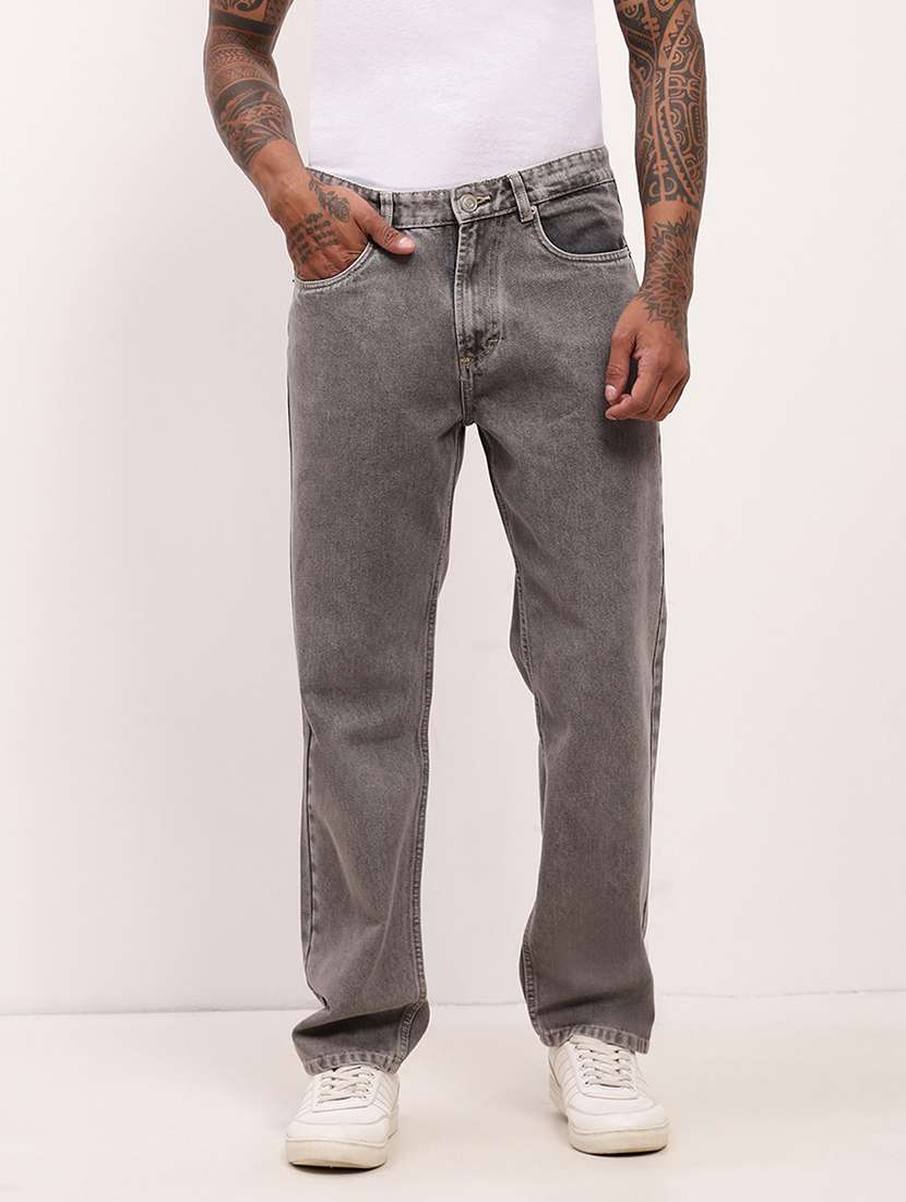 men grey low rise full length jean