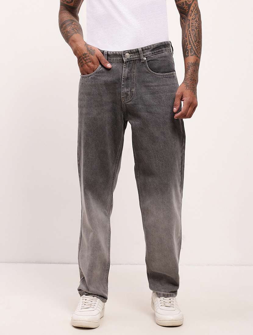 men grey low rise full length jean