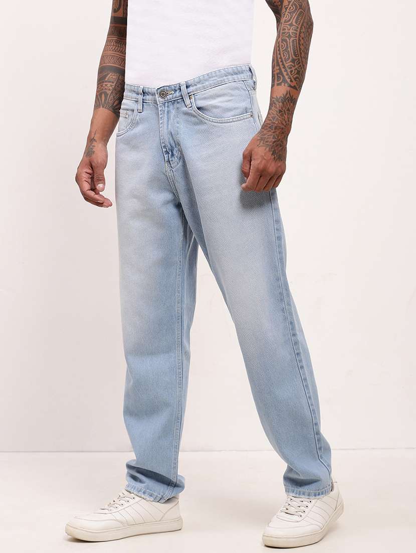 Men Light Blue Low Rise Full Length Jean - 21696190 -  Standard Image - 2
