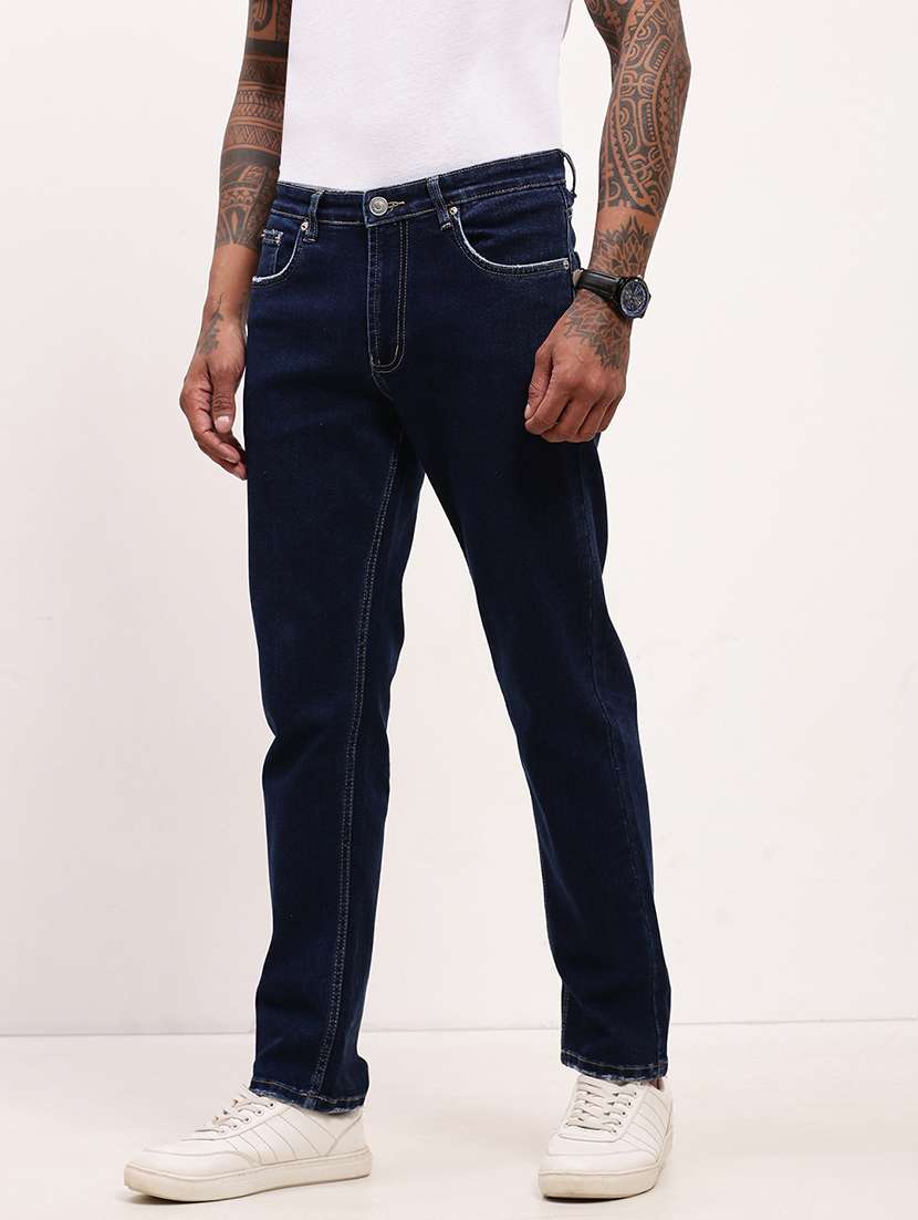 men navy blue low rise full length jean - 21696193 -  Standard Image - 2