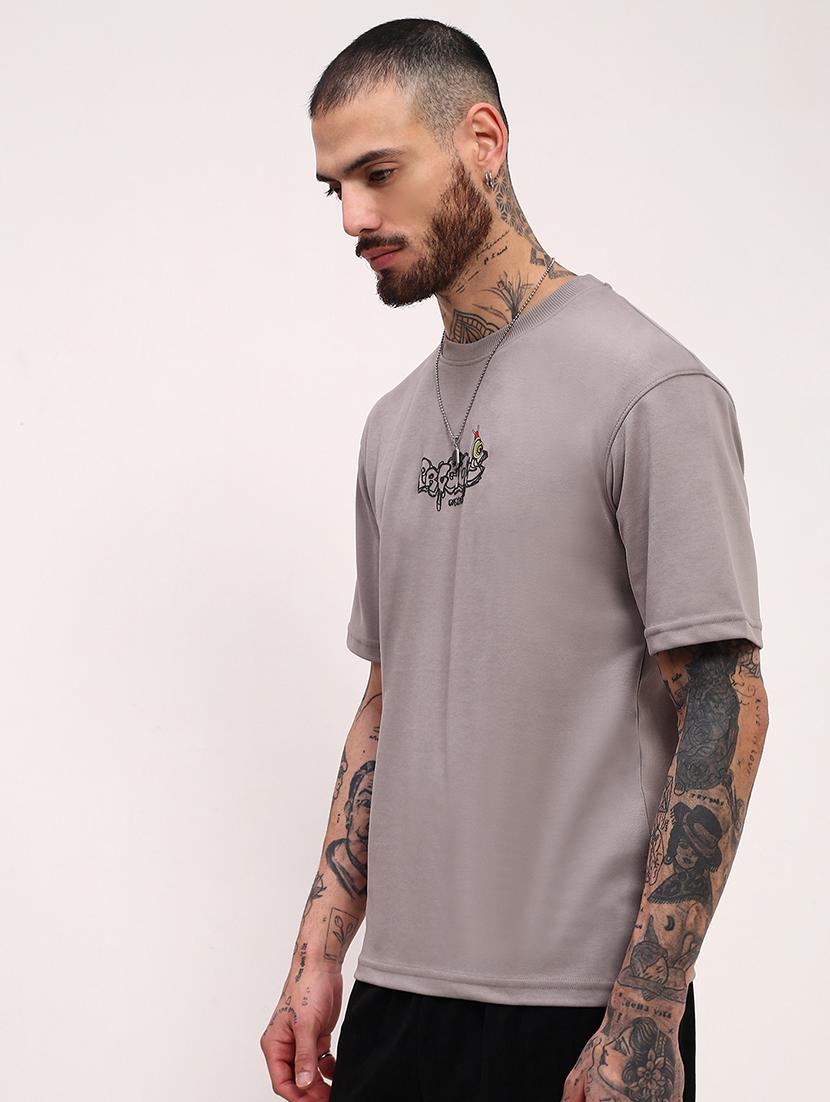 men front & back print round neck oversized t-shirt - 21696216 - Standard Image - 2