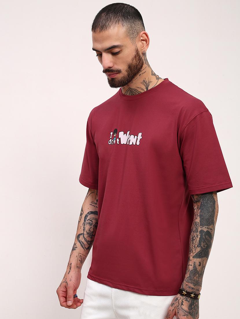 men front & back print round neck oversized t-shirt - 21696217 - Standard Image - 2