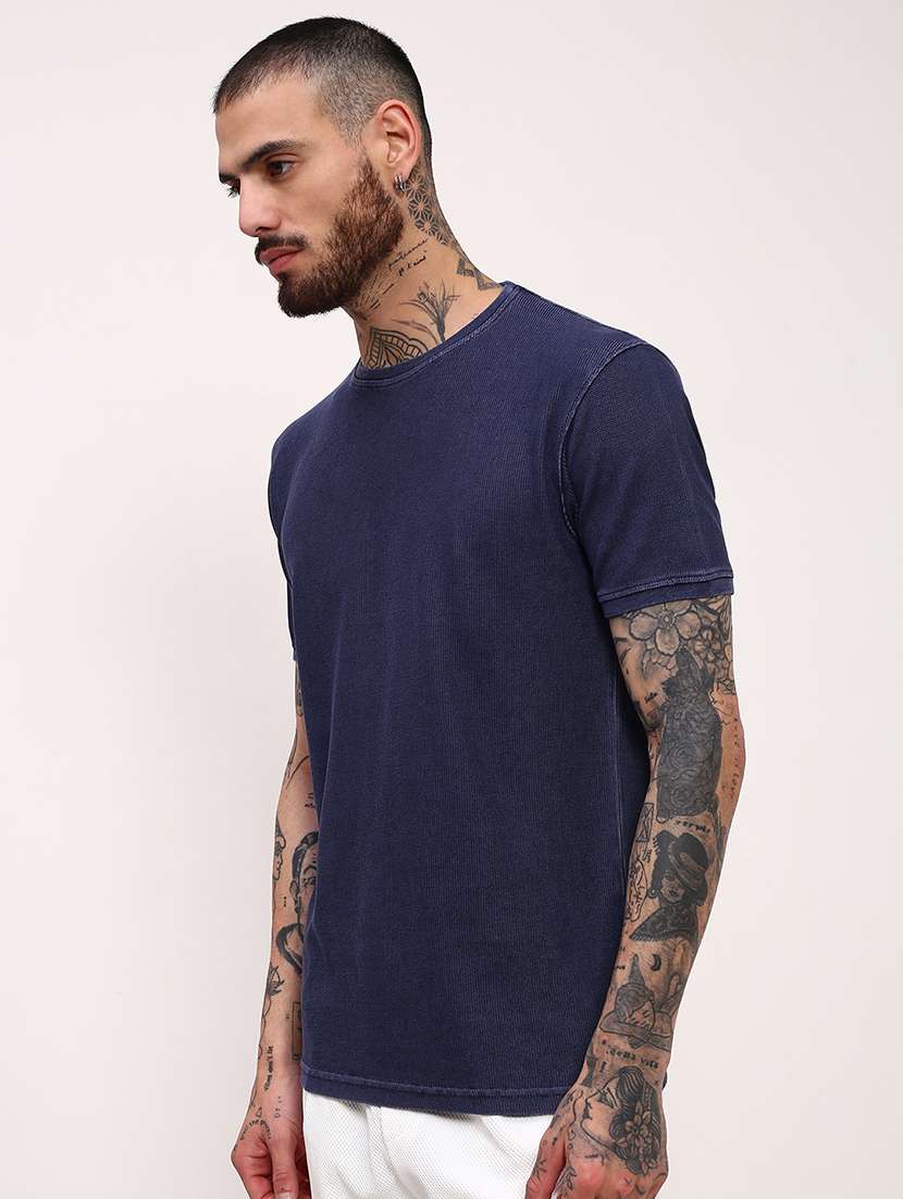 men solid short sleeve slim fit t-shirt - 21696221 - Standard Image - 2