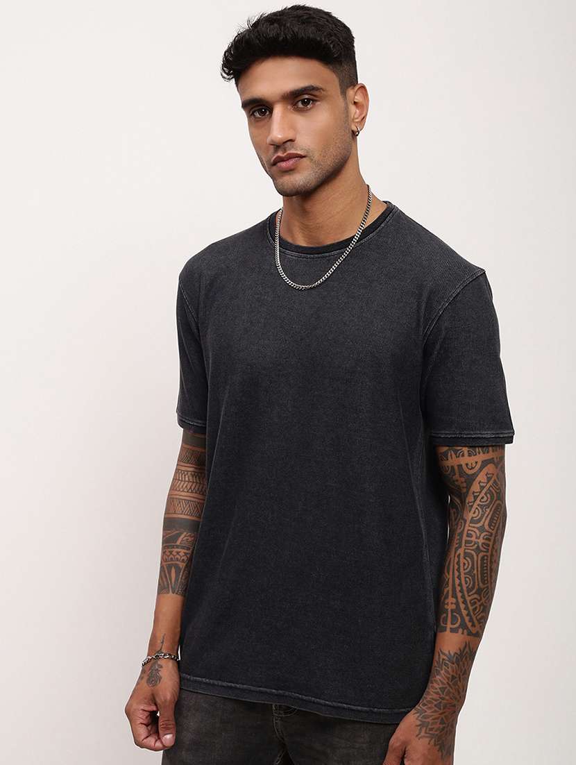 men solid short sleeve slim fit t-shirt - 21696222 - Standard Image - 2