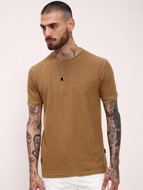 men solid short sleeve slim fit t-shirt - 21696224 - Standard Image - 0