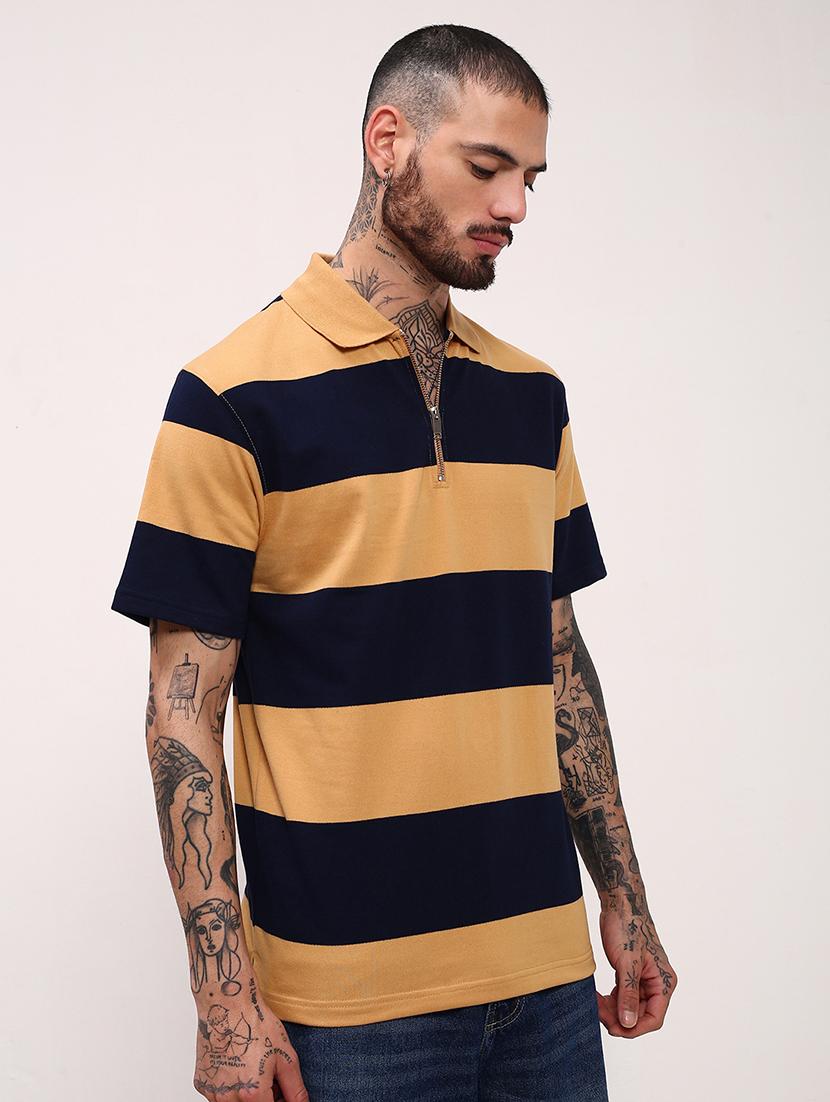 men striped short sleeve polo t-shirt - 21696232 - Standard Image - 2