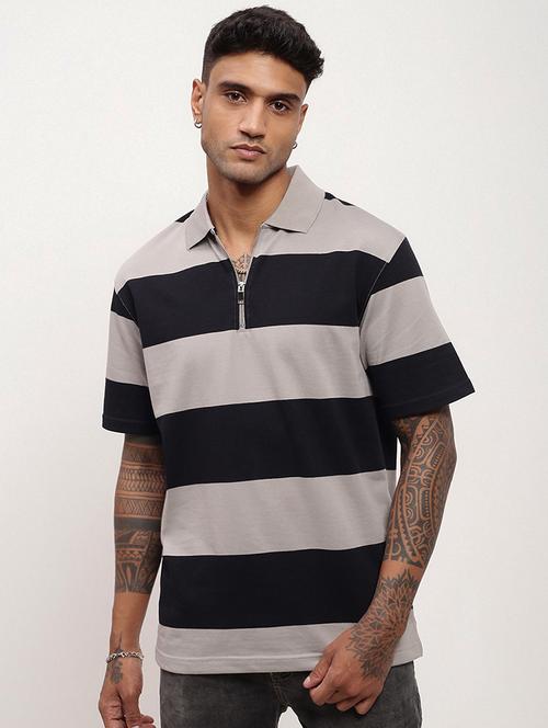 men striped short sleeve polo t-shirt - 21696233 -  Standard Image - 0