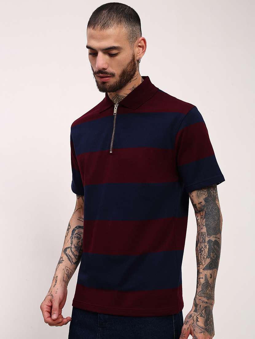 men striped short sleeve polo t-shirt - 21696234 -  Standard Image - 2