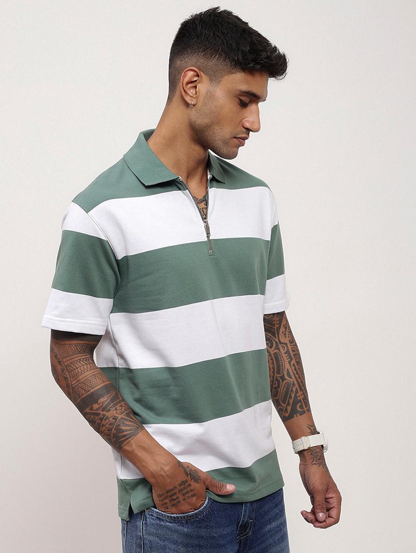 men striped short sleeve polo t-shirt - 21696235 - Standard Image - 2
