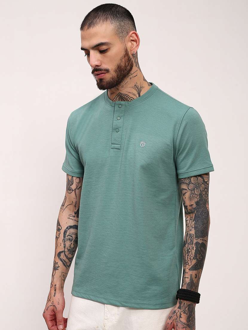 men solid short sleeve slim fit t-shirt - 21696238 -  Standard Image - 2