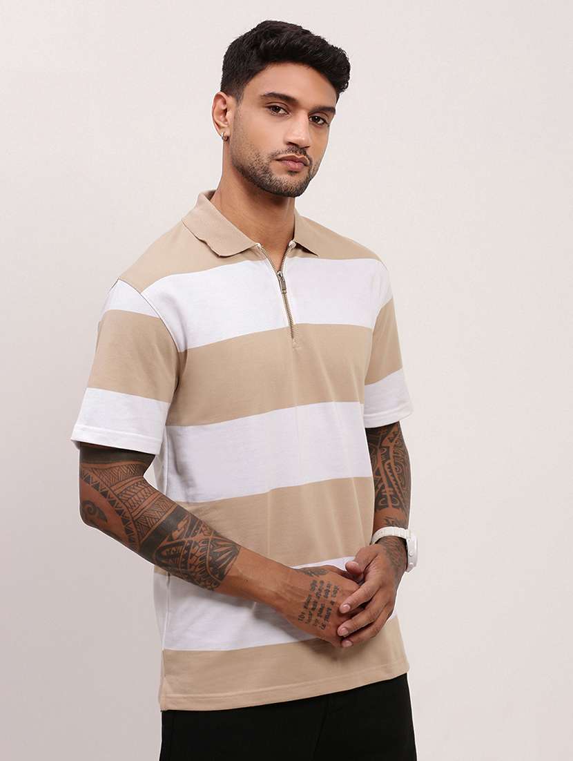 men striped short sleeve polo t-shirt - 21696239 -  Standard Image - 2