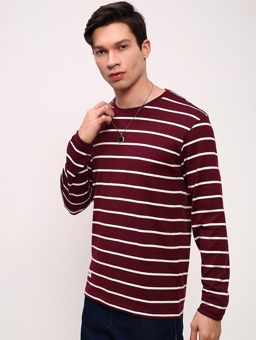 men striped long sleeve slim fit t-shirt - 21696240 - Standard Image - 2