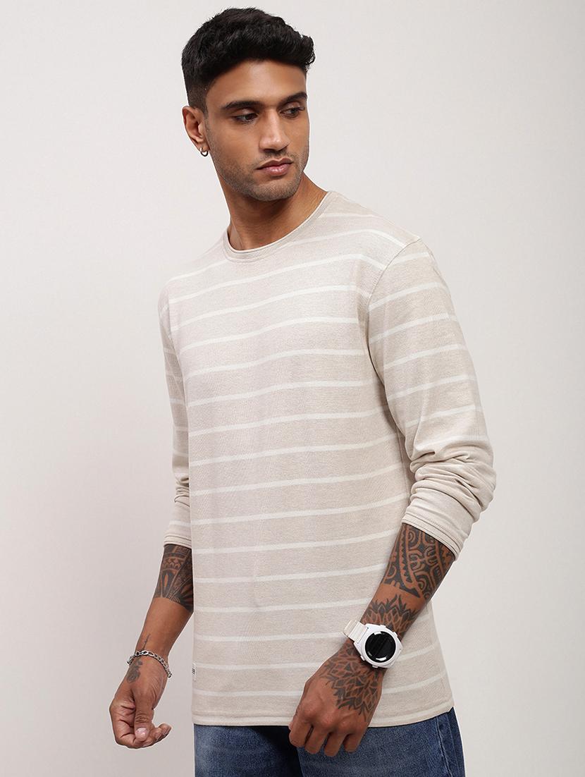 men striped long sleeve slim fit t-shirt - 21696243 - Standard Image - 2