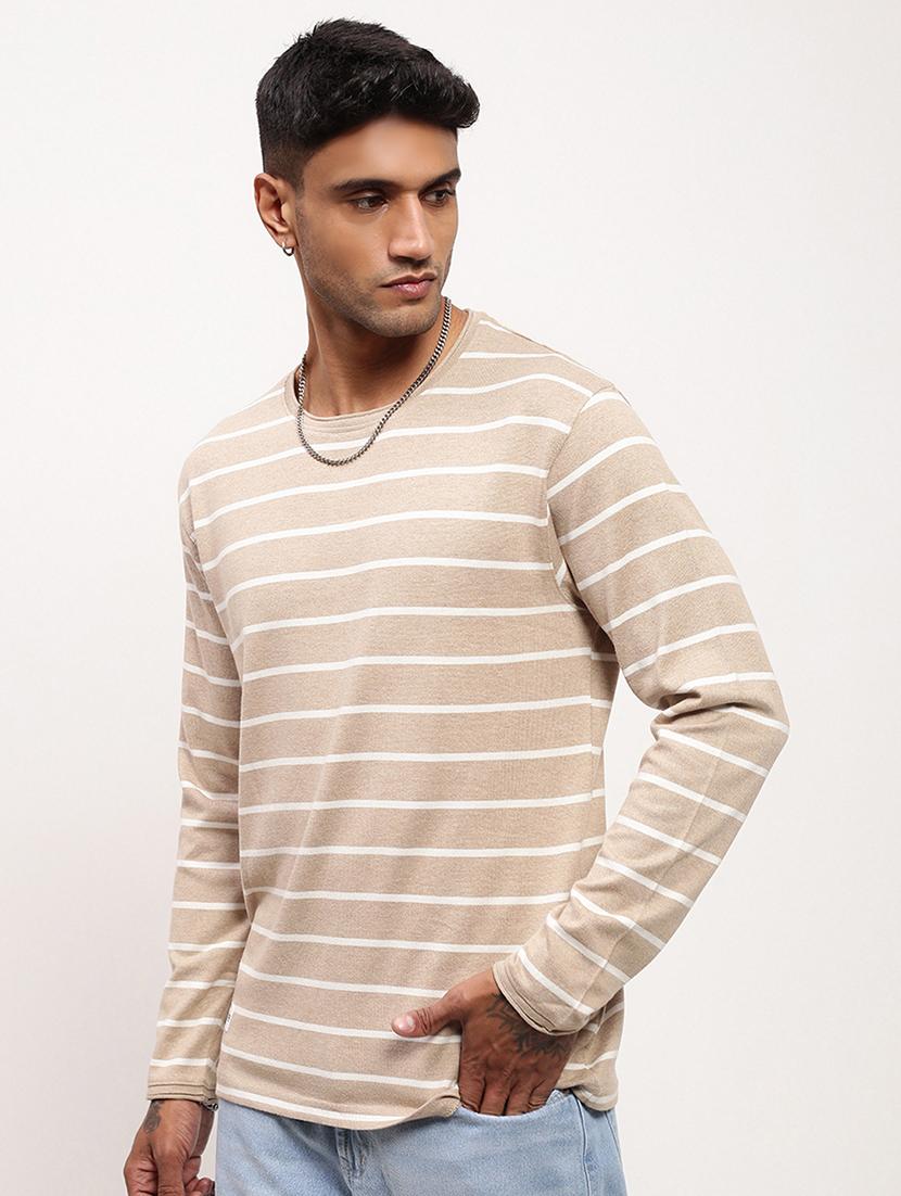 men striped long sleeve slim fit t-shirt - 21696245 - Standard Image - 2
