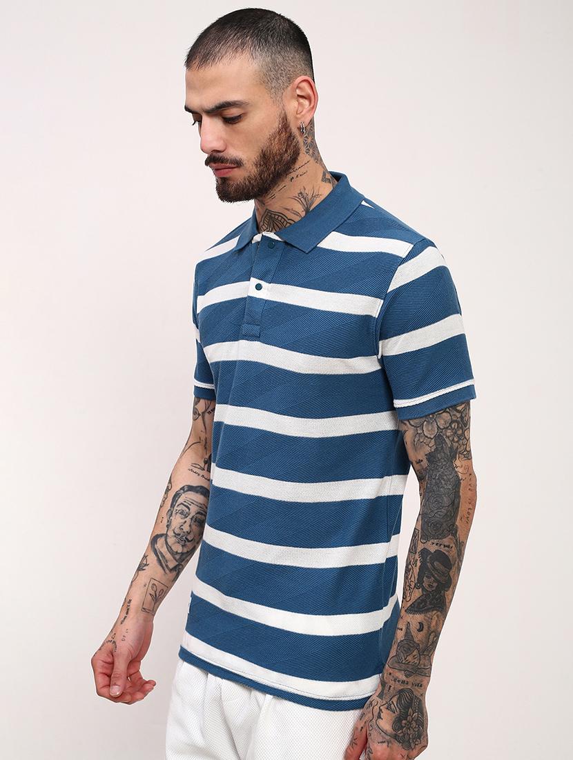 men striped short sleeve polo t-shirt - 21696247 - Standard Image - 2