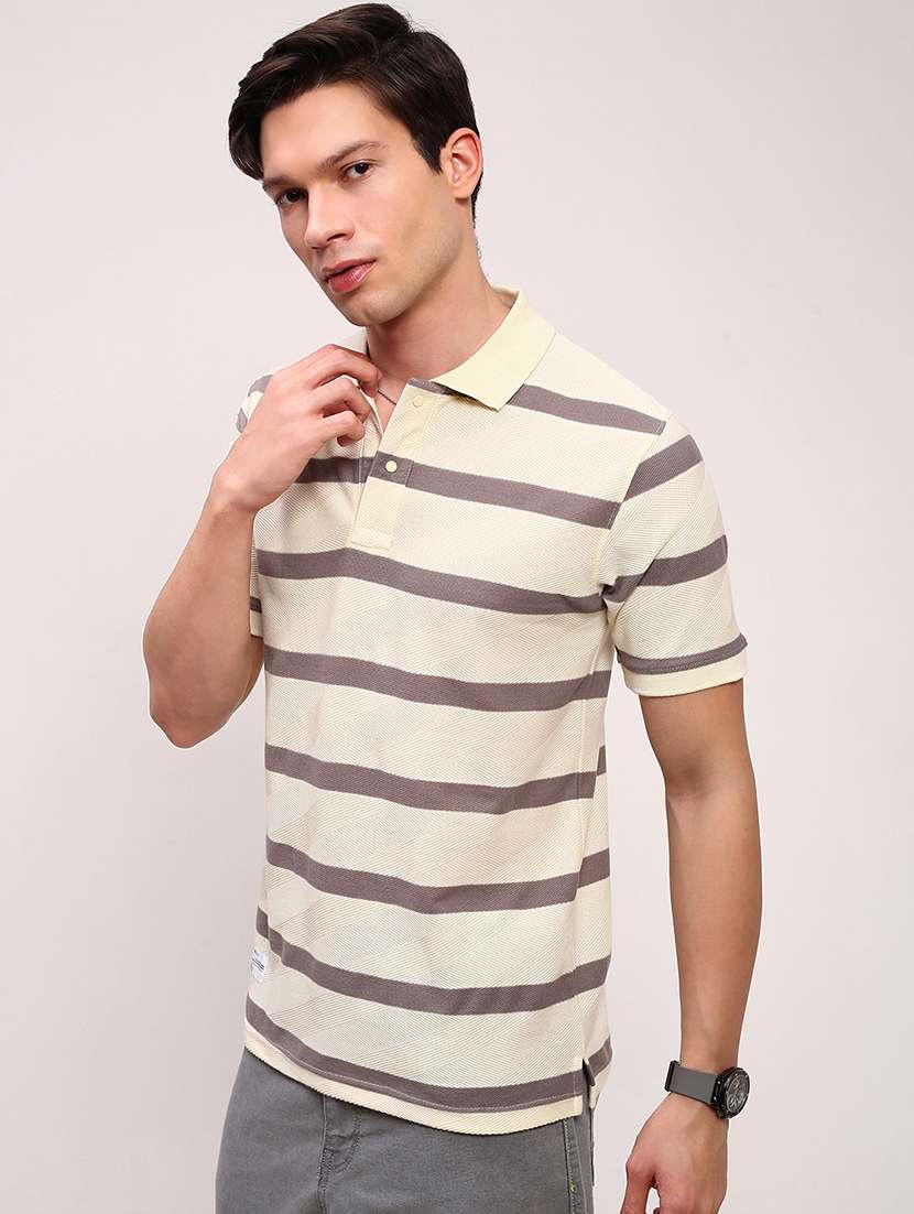 men striped short sleeve polo t-shirt - 21696248 -  Standard Image - 2