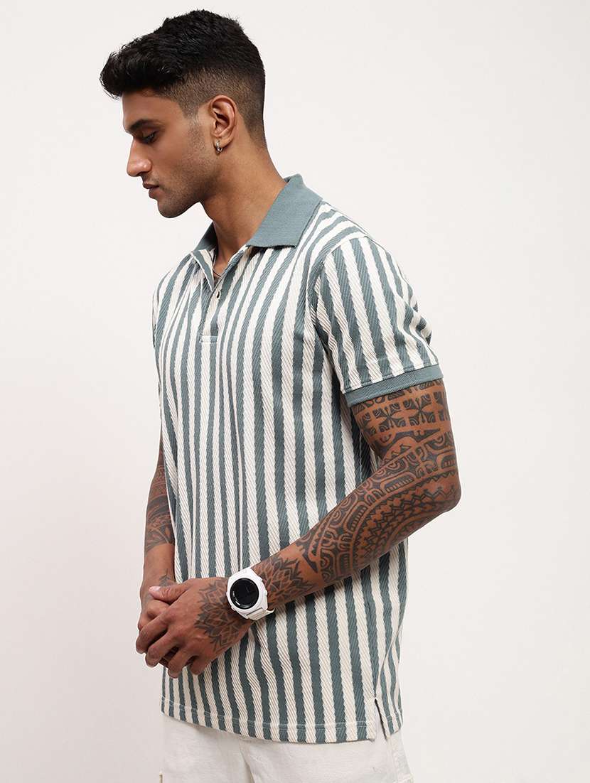 men striped short sleeve polo t-shirt - 21696251 -  Standard Image - 2