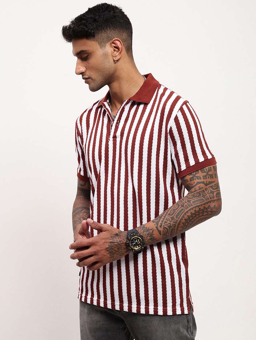 men striped short sleeve polo t-shirt - 21696253 -  Standard Image - 2