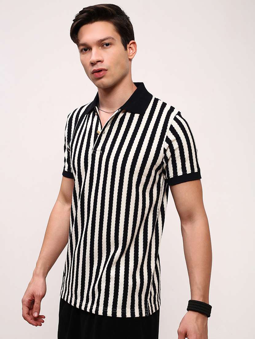 men striped short sleeve polo t-shirt - 21696255 -  Standard Image - 2