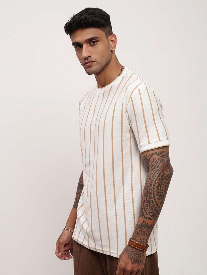 men striped short sleeve slim fit t-shirt - 21696256 -  Standard Image - 2