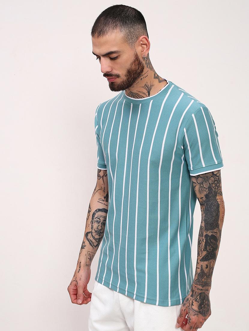 men striped short sleeve slim fit t-shirt - 21696259 - Standard Image - 2