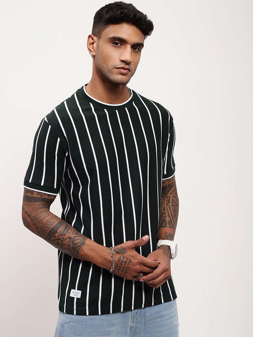 men striped short sleeve slim fit t-shirt - 21696260 -  Standard Image - 2