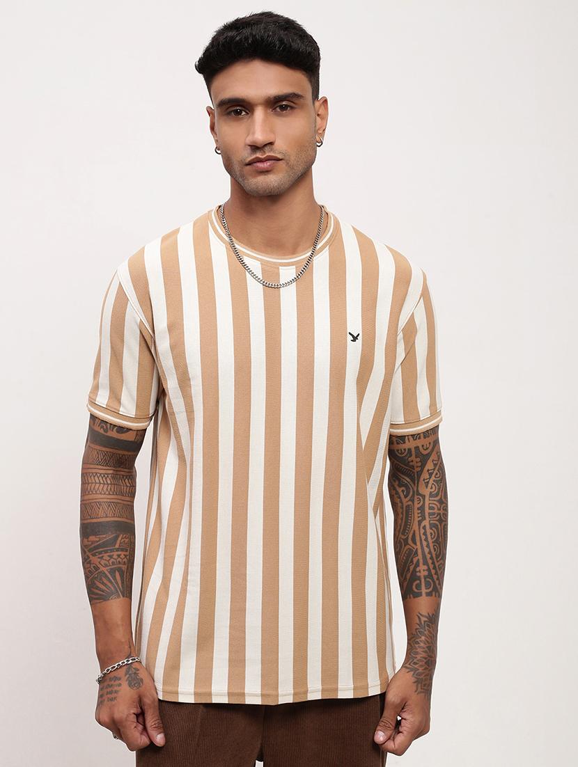 men striped short sleeve slim fit t-shirt - 21696262 - Zoom Image - 0