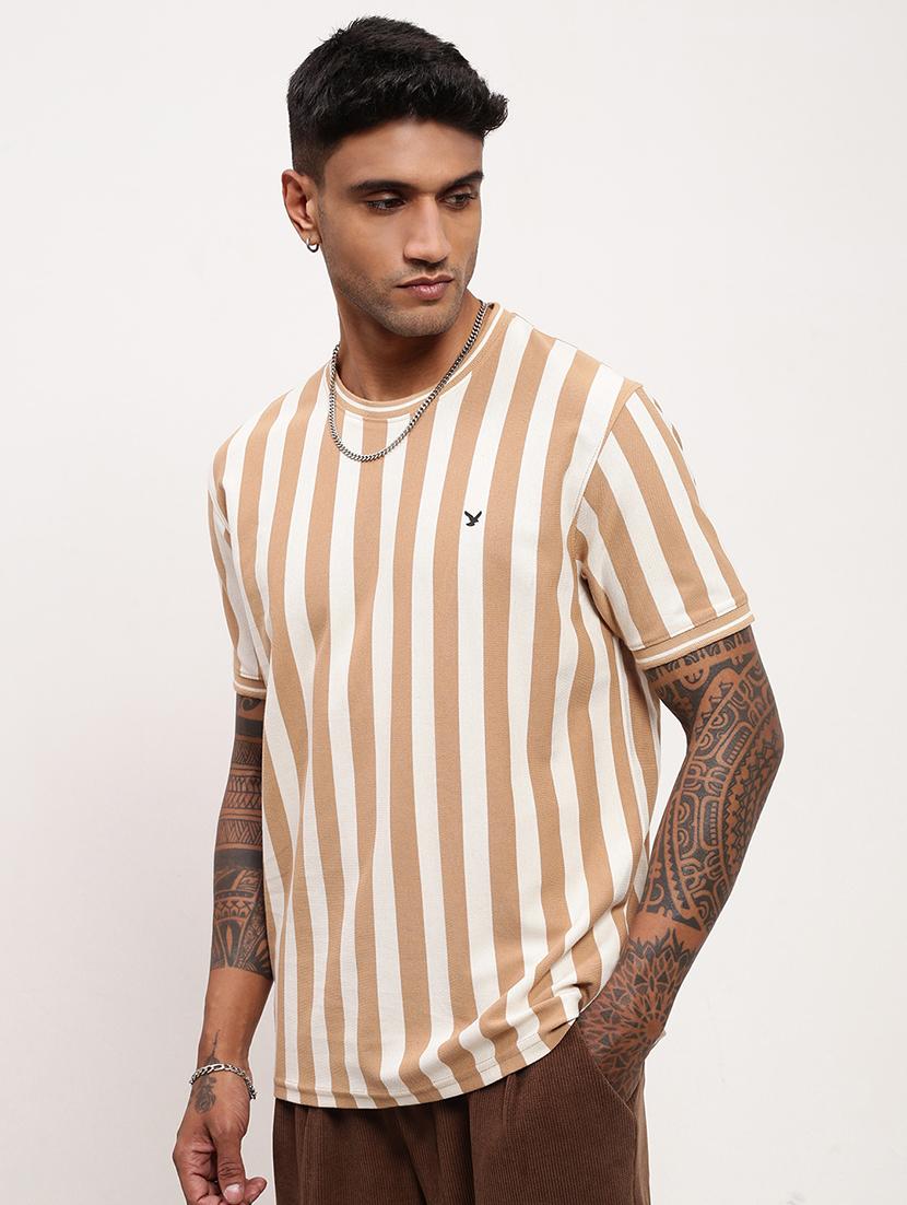 men striped short sleeve slim fit t-shirt - 21696262 - Standard Image - 2