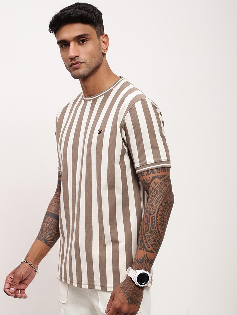 men striped short sleeve slim fit t-shirt - 21696263 - Standard Image - 2