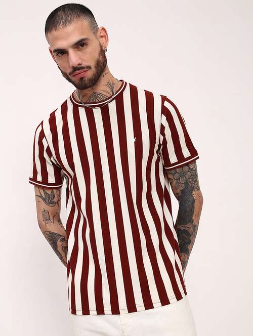 men striped short sleeve slim fit t-shirt - 21696264 - Standard Image - 0