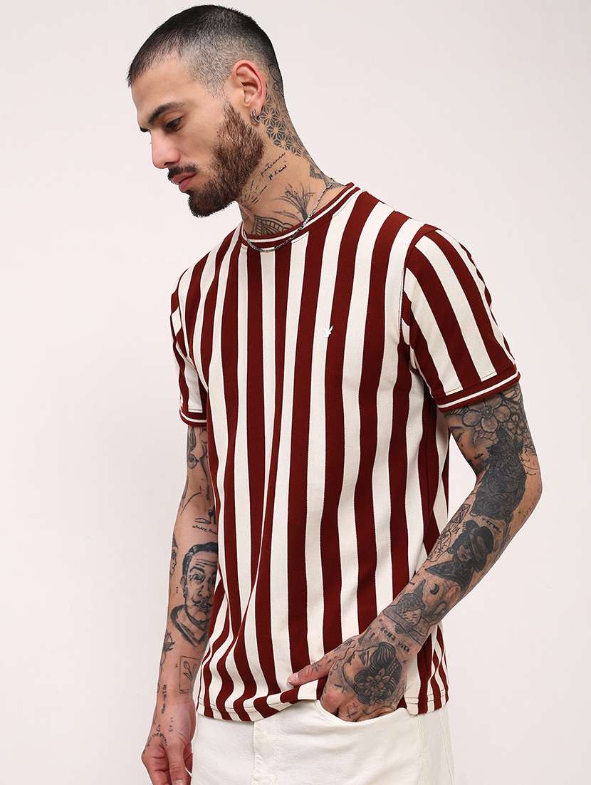 men striped short sleeve slim fit t-shirt - 21696264 - Standard Image - 2