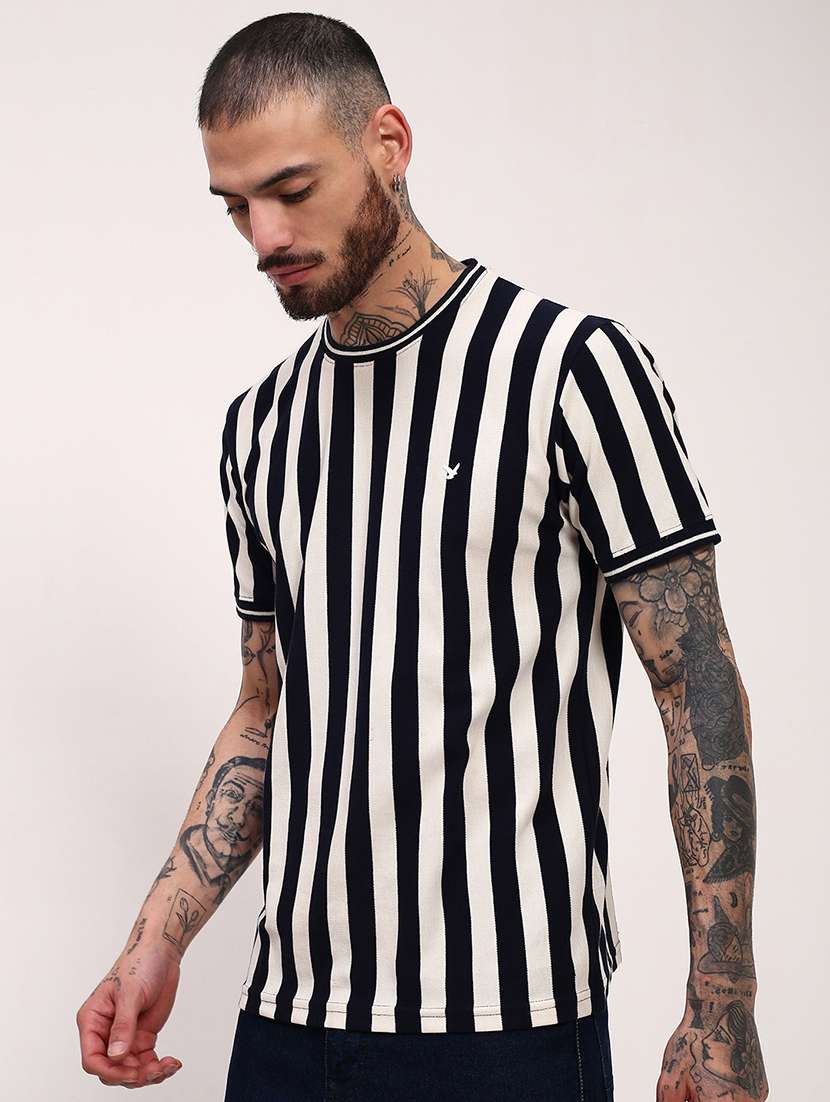 men striped short sleeve slim fit t-shirt - 21696265 - Standard Image - 2