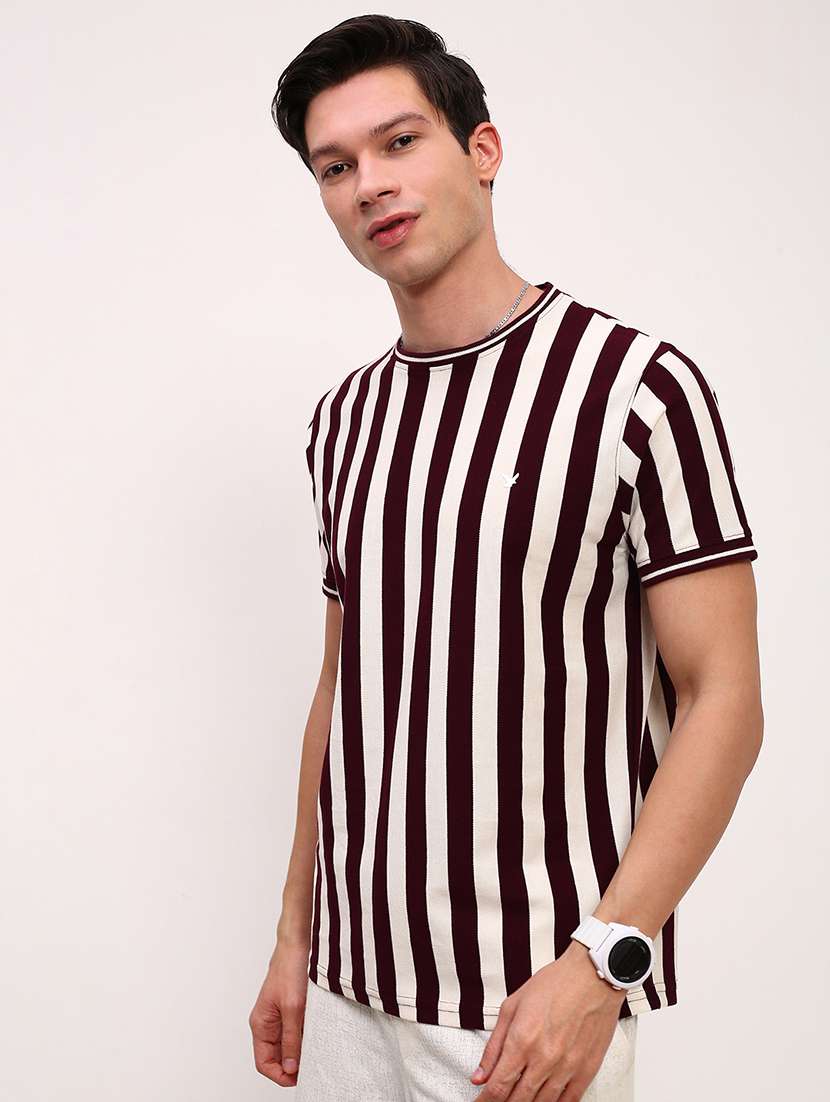men striped short sleeve slim fit t-shirt - 21696266 -  Standard Image - 2