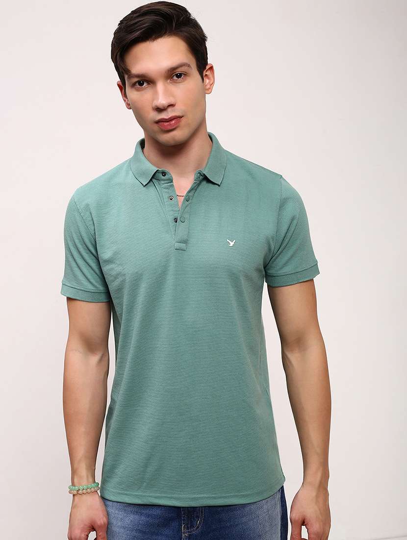 men solid short sleeve polo t-shirt - 21696269 - Zoom Image - 0