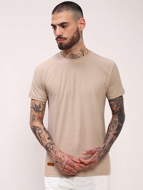 men solid short sleeve slim fit t-shirt - 21696274 - Standard Image - 0