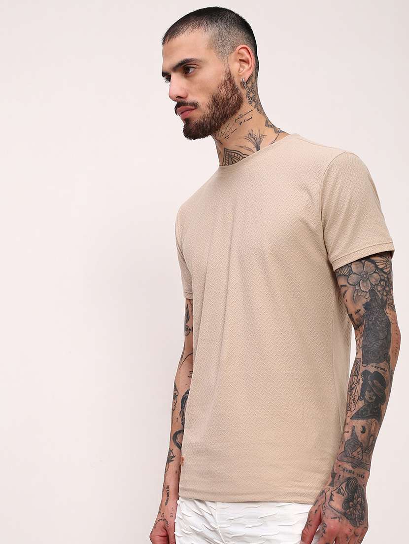 men solid short sleeve slim fit t-shirt - 21696274 - Standard Image - 2