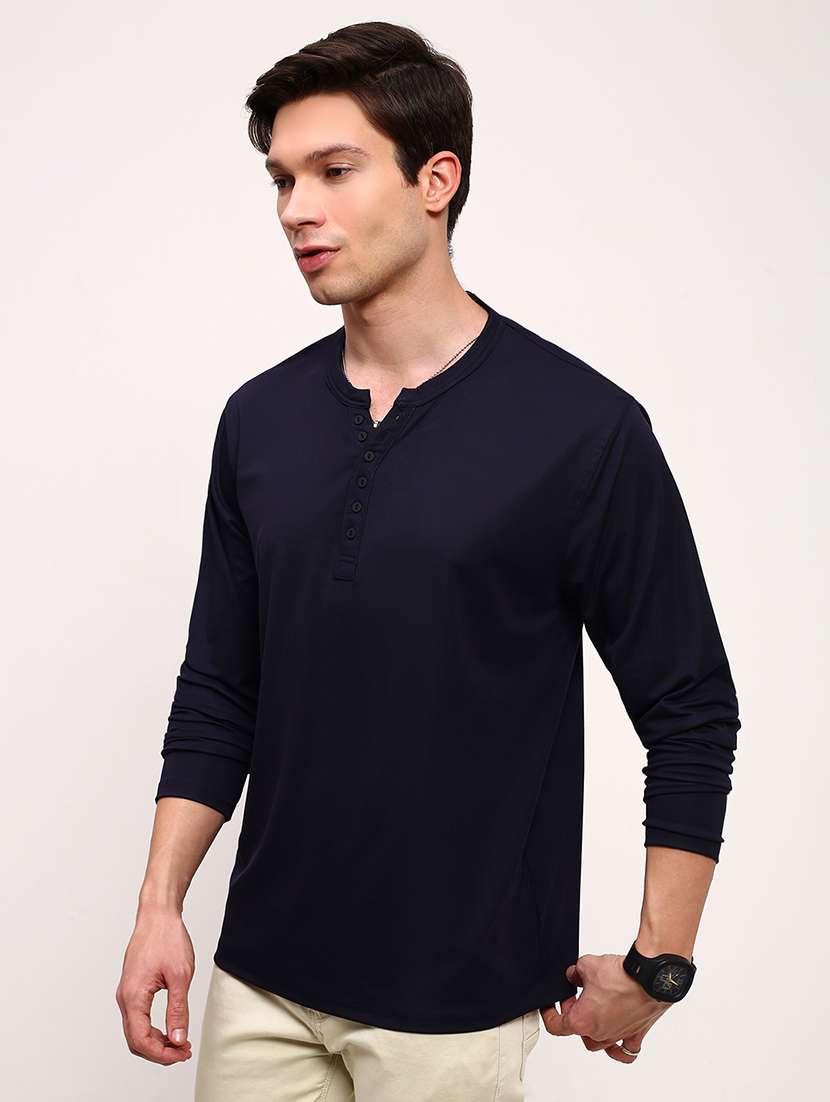 men solid long sleeve regular fit t-shirt - 21696289 -  Standard Image - 2