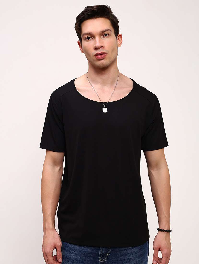 men solid short sleeve regualr fit t-shirt