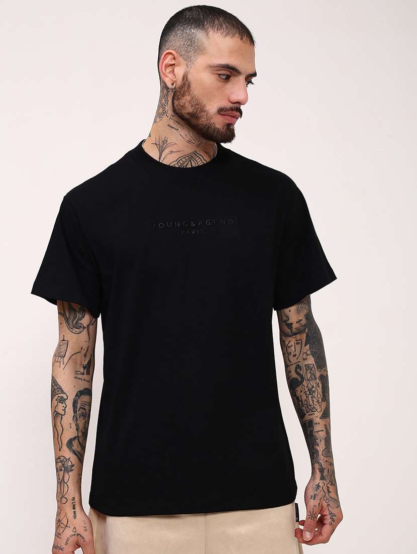 men solid short sleeve regular fit t-shirt
