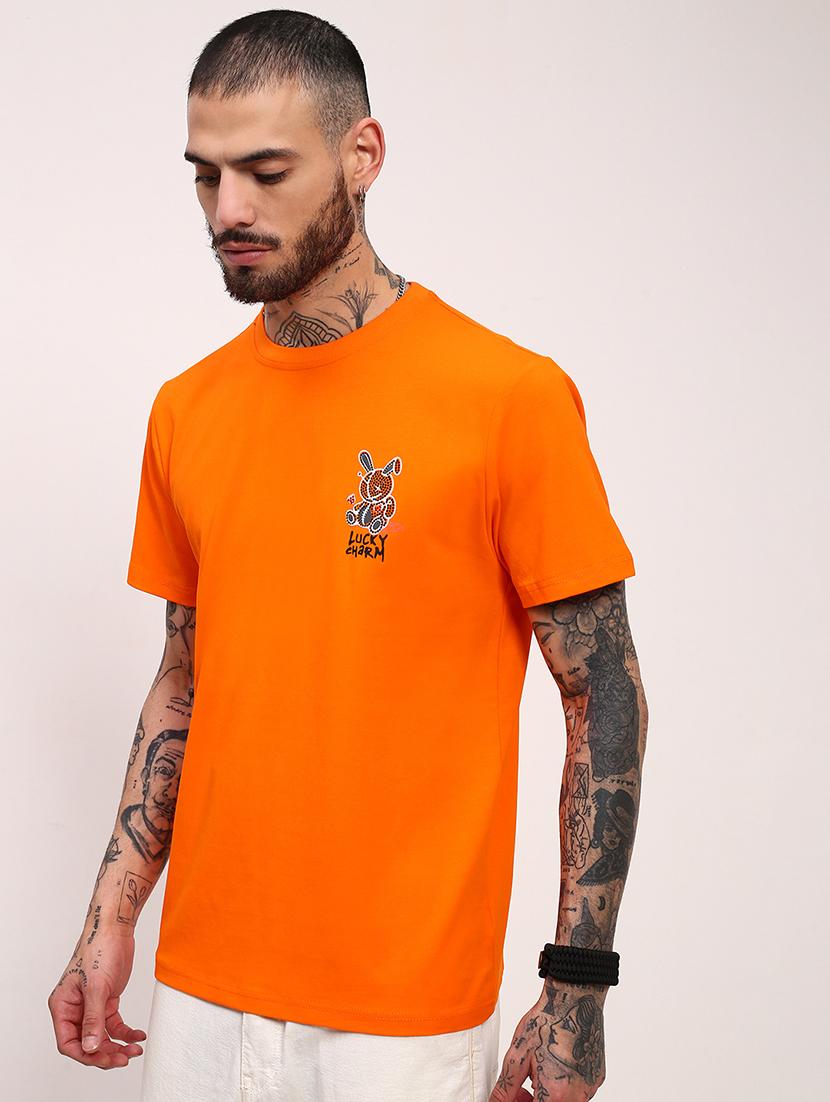 men placement print round neck t-shirt - 21696297 - Standard Image - 2