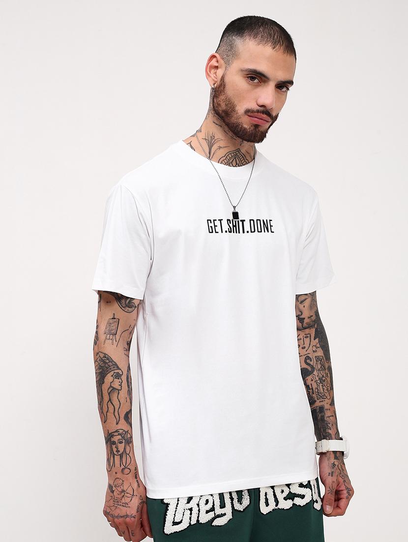 men chest print round neck slim fit t-shirt - 21696299 - Standard Image - 2