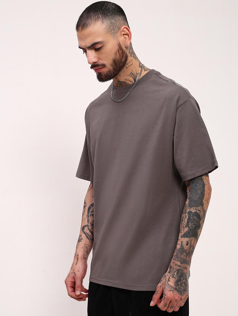 men solid short sleeve oversized t-shirt - 21696304 - Standard Image - 2