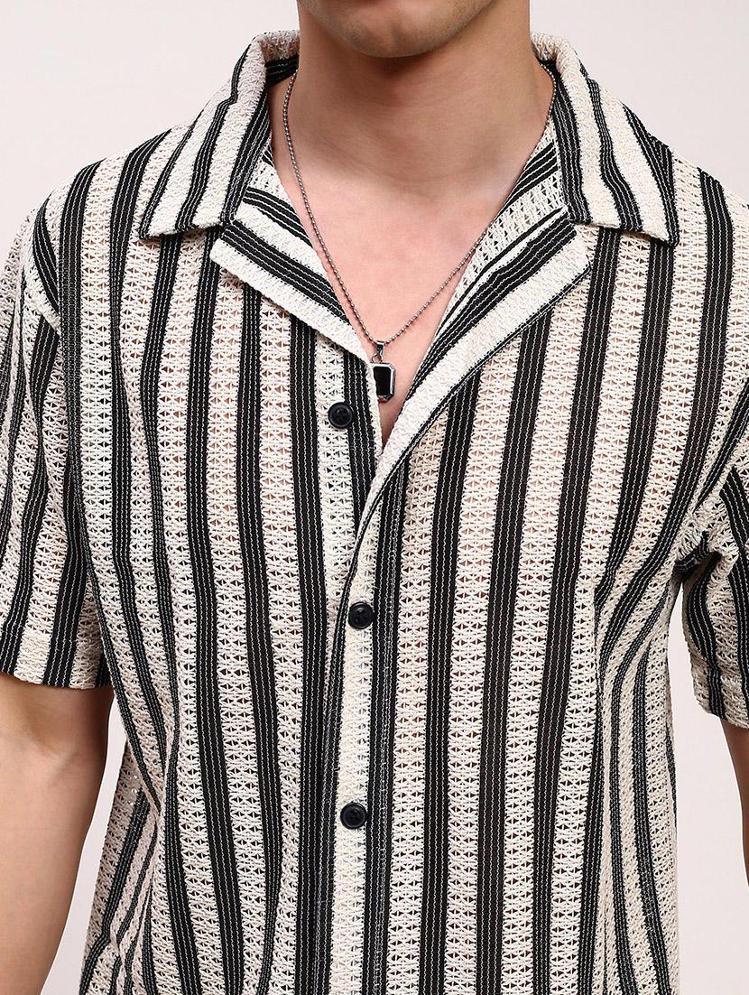 men striped short sleeves casual shirt - 21696335 - Standard Image - 7