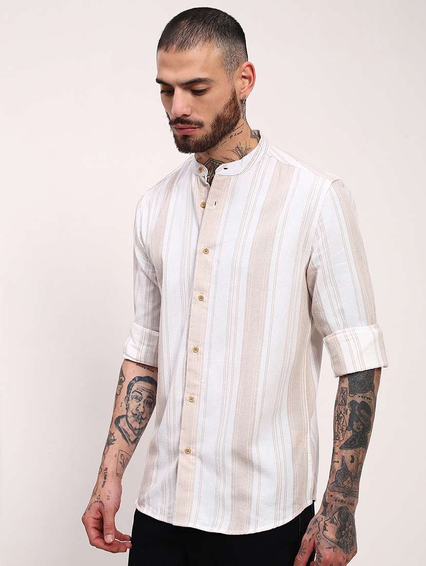 men striped long sleeves casual shirt - 21696336 -  Standard Image - 2