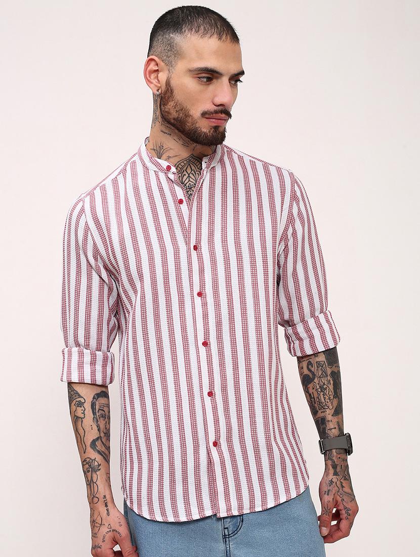 men striped long sleeves casual shirt - 21696337 - Zoom Image - 0