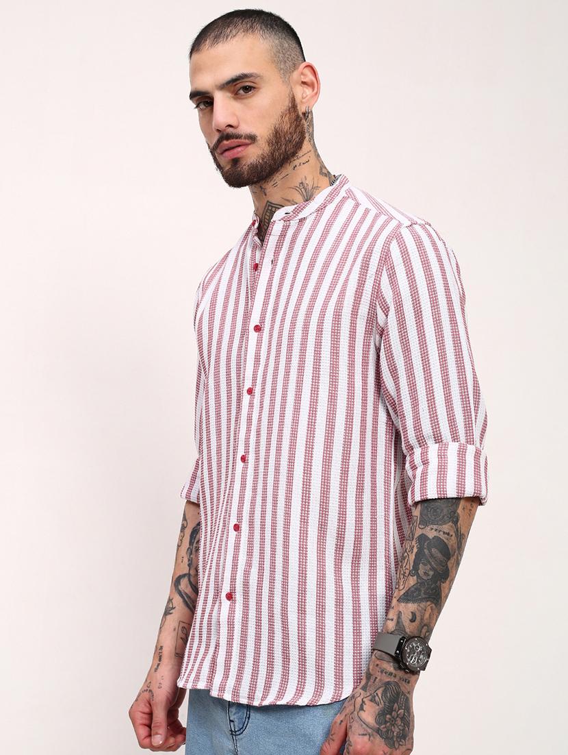 men striped long sleeves casual shirt - 21696337 - Standard Image - 2