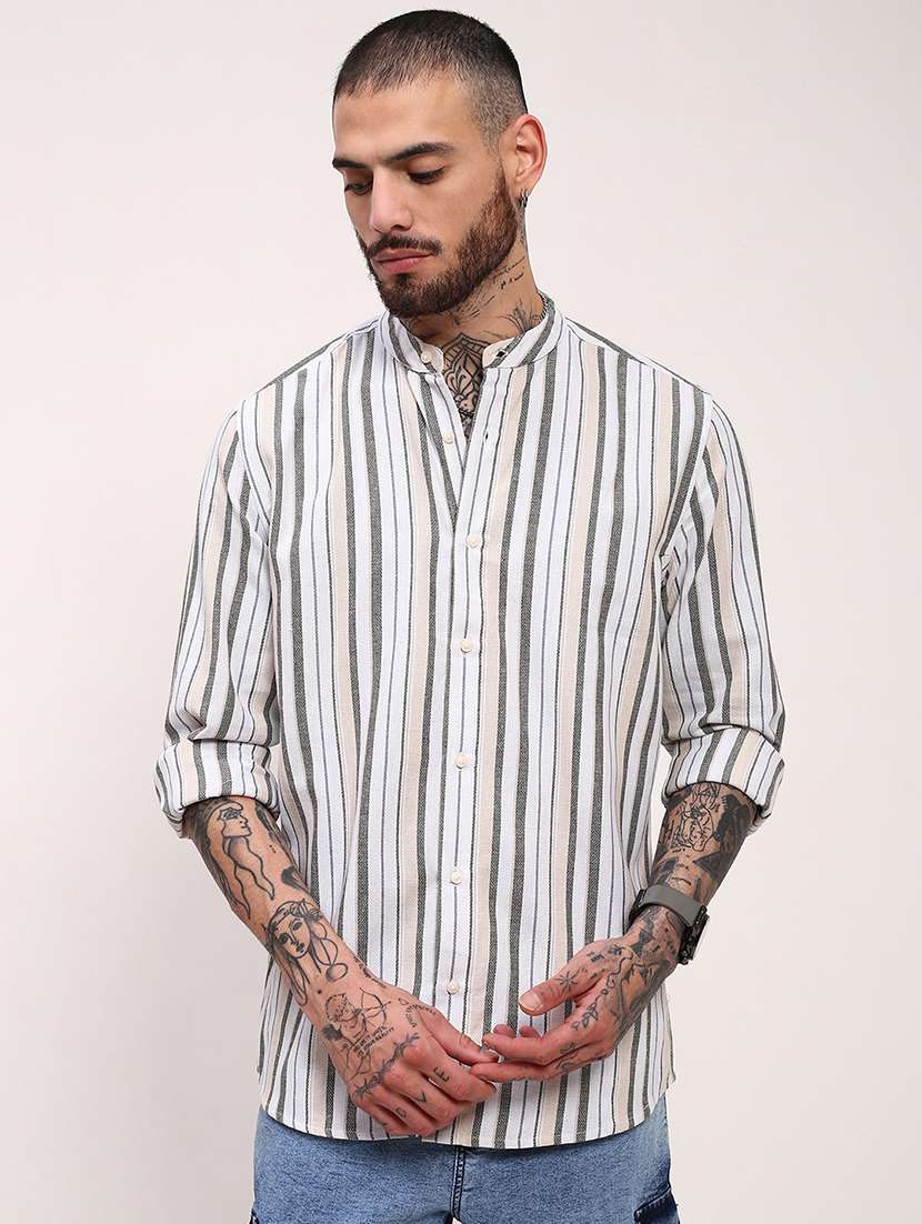 men striped long sleeves casual shirt - 21696339 - Zoom Image - 0