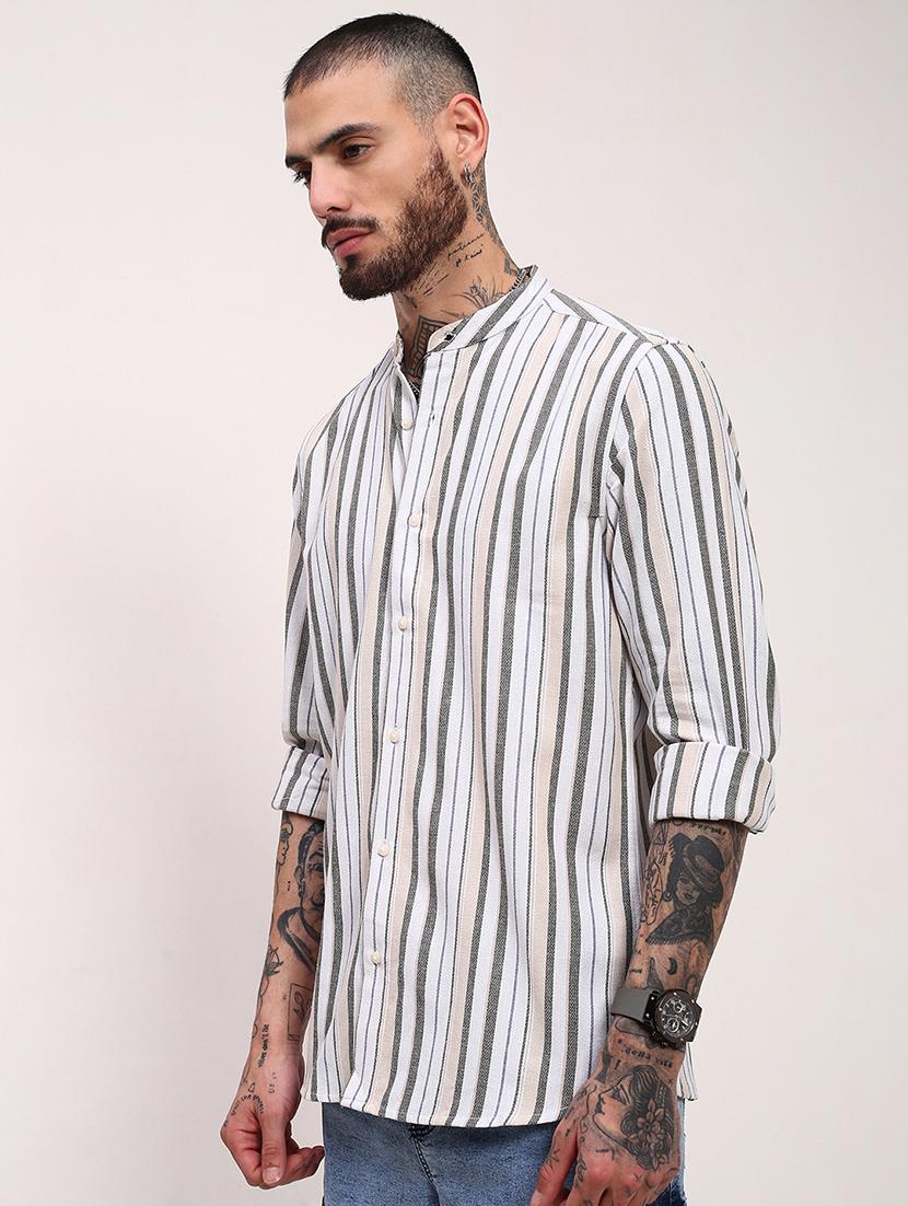 men striped long sleeves casual shirt - 21696339 - Standard Image - 2